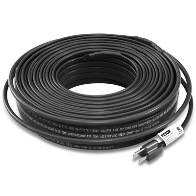 VEVOR Self-Regulating Pipe Heating Cable Roof De-icing Heat Cable 5W/ft 140 Feet