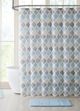 VCNY Home Universal Bathroom Fabric Shower Curtain Men or Women Muted Tones NWOP