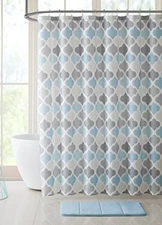 VCNY Home Universal Bathroom Fabric Shower Curtain Men or Women Muted Tones NWOP