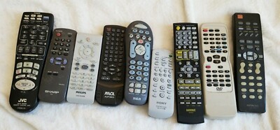 Lot of 9 remote controls OEM replacements No battery covers as is Untested