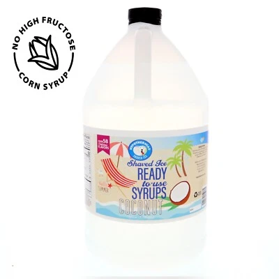 Hypothermias COCONUT Flavor Syrup 🍧 Snow Cone machine Shaved Ice Syrup GALLON