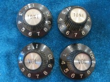 Four 1970's FENDER Telecaster CUSTOM or Deluxe Guitar KNOBS 1  2 vol  2 tone