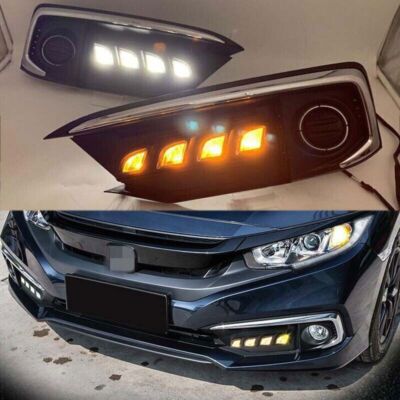 Chrome 2pc Streamer Day Running Light Angel Eye 2019-2021 2Color For Honda Civic