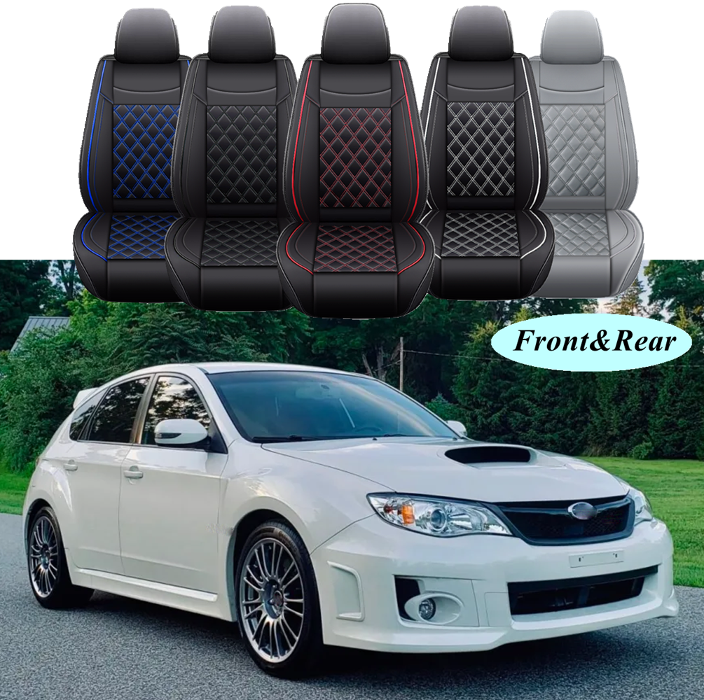 Car Seat Cover Cushions Leather Front Rear Full Set For Subaru WRX STI  Impreza
