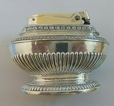 VINTAGE RONSON SILVER PLATE TABLE LIGHTER ''QUEEN ANNE'' MADE IN USA