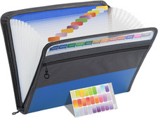 Accordion File Organizer 13 Pocket Blue Document Organizer Expanding File Folder