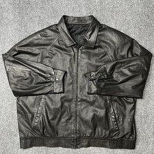 REMY Men's Vintage Bomber Jacket Black Leather Size 1XB Made in USA