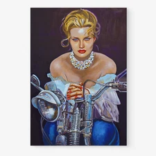 Mixed Media Unique, LimEdition,Artist Colleen Ross, Motorcycle "Jewels#2"