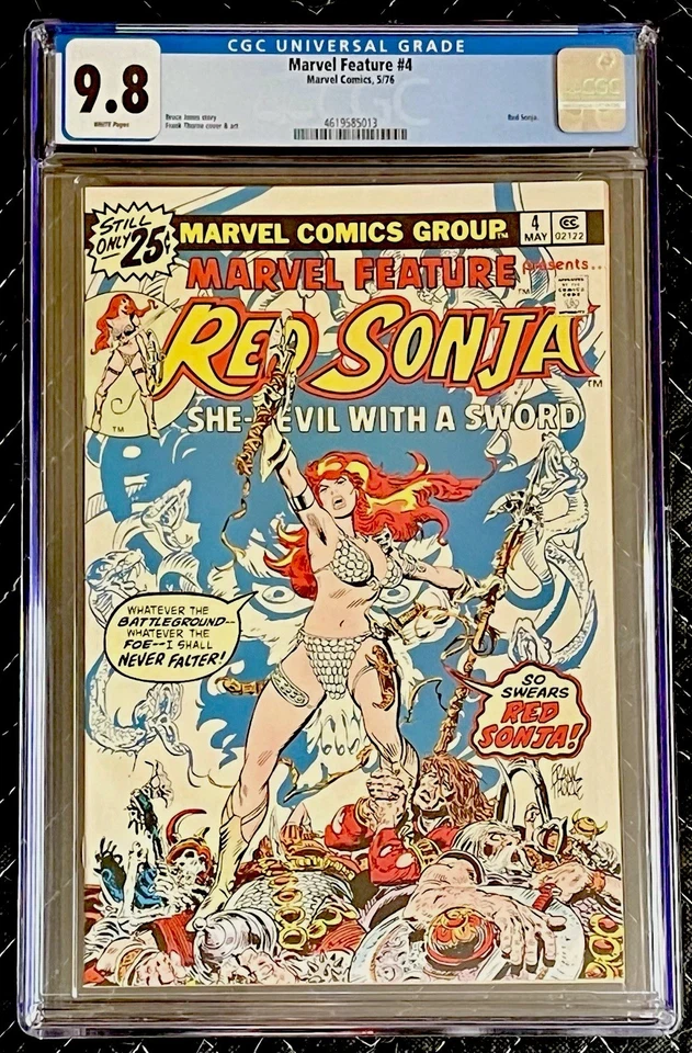 Marvel Feature #4 CGC 9,8 casi nuevo/como nuevo con Sonja roja páginas blancas 1975 Foto 4 de 4