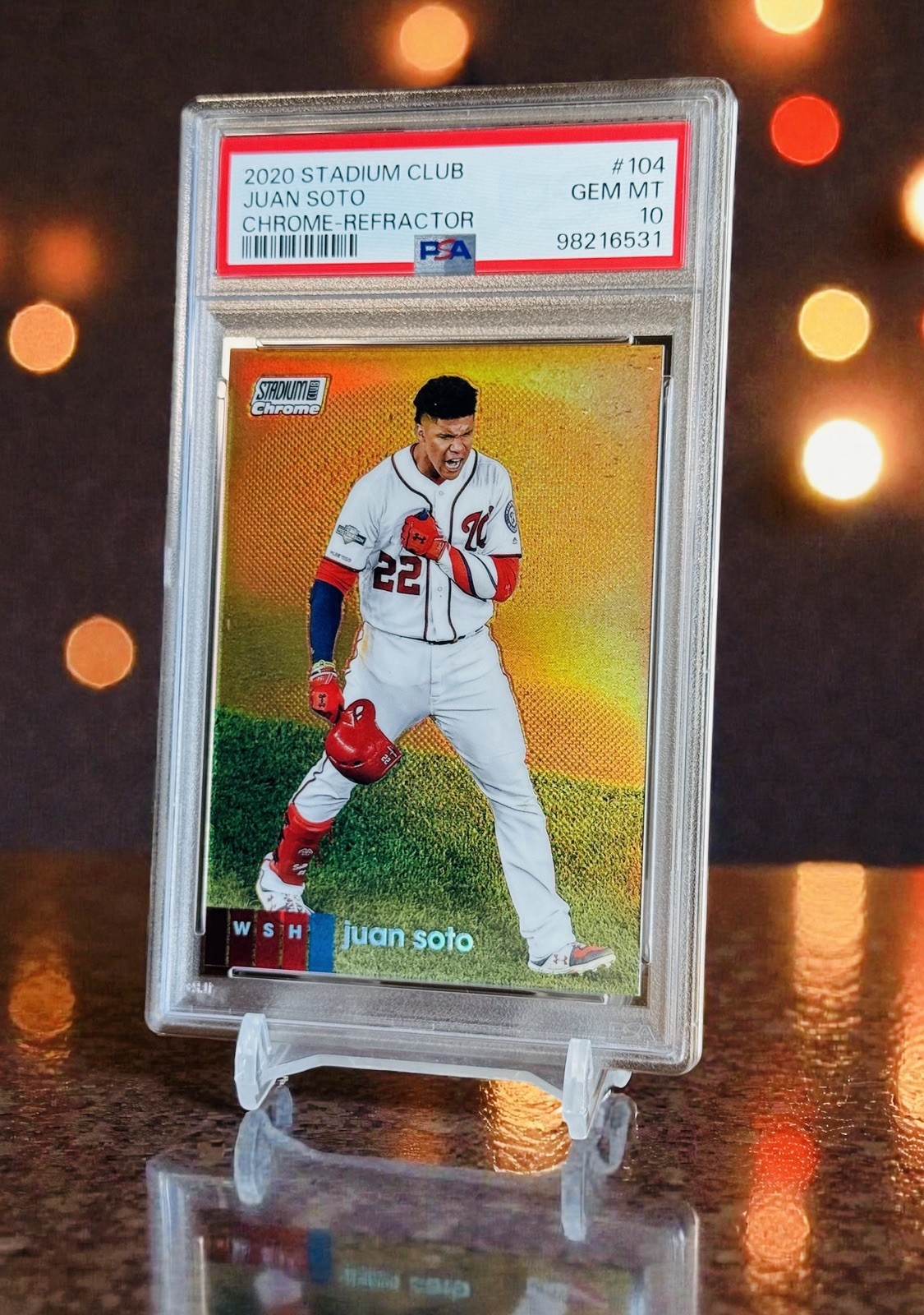 Juan Soto Refractor 2020 Topps Stadium Club Chrome Insert PSA 10 Super Rare!