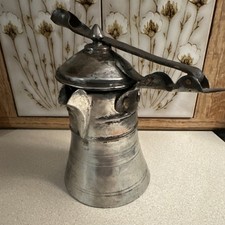 Vintage Metal Stovetop Moka Pot Manual Espresso Maker, Ground Coffee, Tea Pot