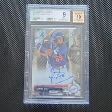 Topps 2017 Bowman Chrome Yusniel Diaz Rookie Auto CPA-YD Dodgers BGS 9/10