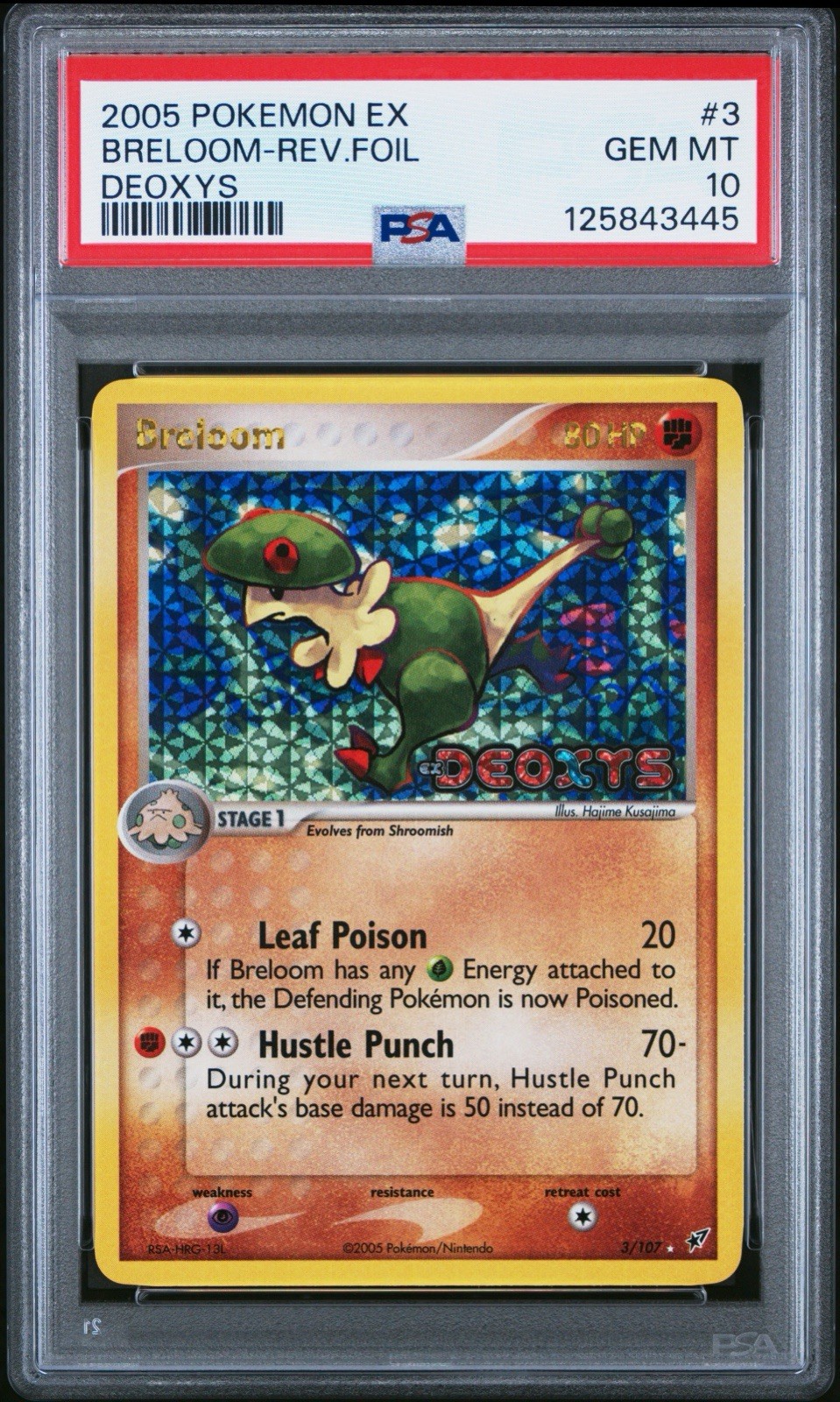 Pokemon Breloom EX Deoxys Reverse Holo Rare #3 PSA 10 Gem Mint (Pop. 17)