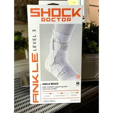 Shock Doctor L3ZR Ankle Brace w/ Molded Support Guards  Cross Straps Medium NIB