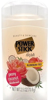 Power Stick For Her Peony Coconut Aluminum-Free Deodorant, 2.5oz. Sealed!!!