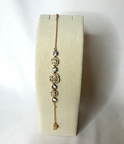 Kate Spade Lady Marmalade Station Bracelet Rose Gold Tone Crystal Discontinued