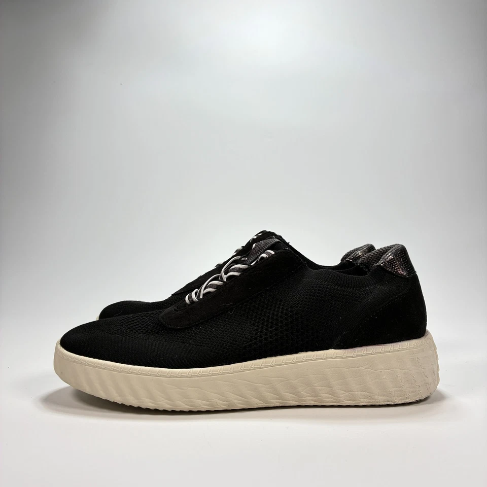 Bzees Black Slip On Wedge Sneaker Lace Up Comfort Casual Shoes Women's 9.5M - Image 4 of 4