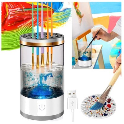 Electric Paint Brush Cleaner Machine Sonic Rotation for Acrylic Watercolor Oi...