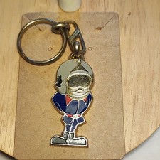 Porte-clés figurine Pompier Appel 18 métal émaillé Pompier casqué multicolore