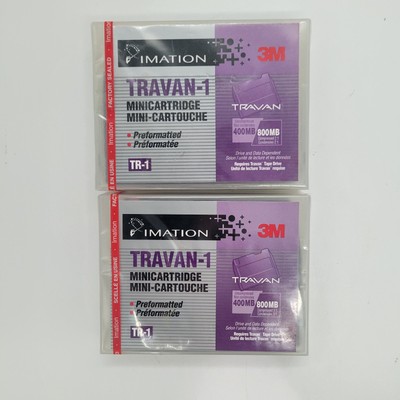 Imation 3M TR-1 TRAVAN-1 400MB/800MB Minicartridge Sealed Lot Of 2 NOS