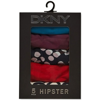 DKNY Women's 5-Pk Litewear Cut Anywear Hipster Multi Size XL 2227