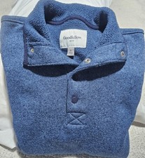 Goodfellow  Co Blue Collared Knit Pullover Sweater Button Accent Size S