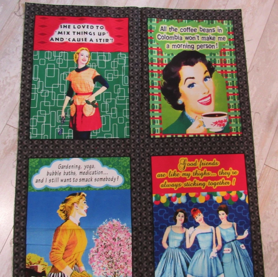 Moda KEEP IT SASSY Olive Sandwiches 6 Block Panel 1400 Retro Vintage Quilt Panel - Image 3 of 4