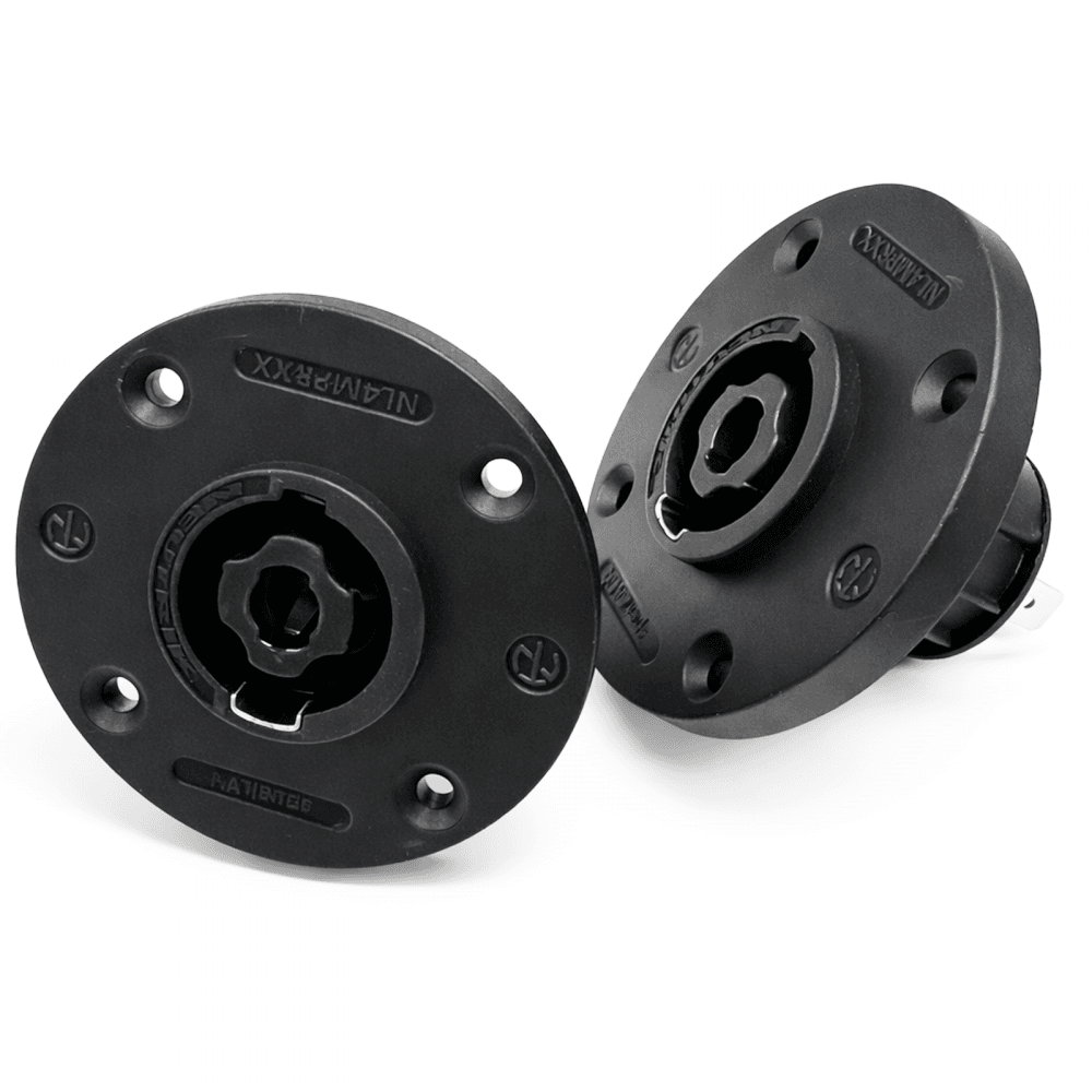 NL4MPRXX Male SpeakON Socket 4 Pole Chassis Connector Round G-Size Flange PAIR
