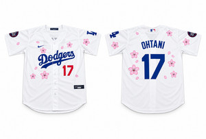 Shohei Ohtani #17 Los Angeles Dodgers Jersey White Pink Cherry Blossom S-2XL