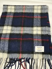edinburgh Scarf Wide rectangular 100 Lambswool Blue Plaid Preppy Unisex