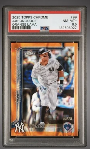 2025 Topps Chrome - Aaron Judge #99 Orange Refractor /25 PSA 8.5
