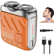 Double-Ring Pocket Shaver Mini Men's Shaver Portable Beard Travel Shaver Gift