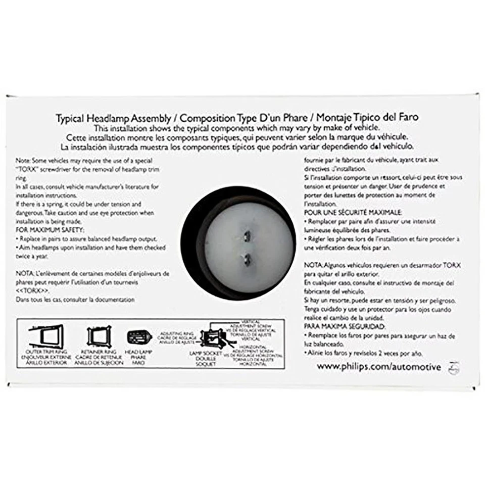 4X Front Left Right Headlight Bulb High Low Beam Philips fits 88-91 GMC K3500_SK - Image 2 of 4