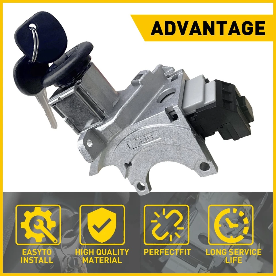 Ignition Lock Cylinder Switch & Housing for 2003-2007 Chevrolet GMC Cadillac H2 - Image 4 of 4