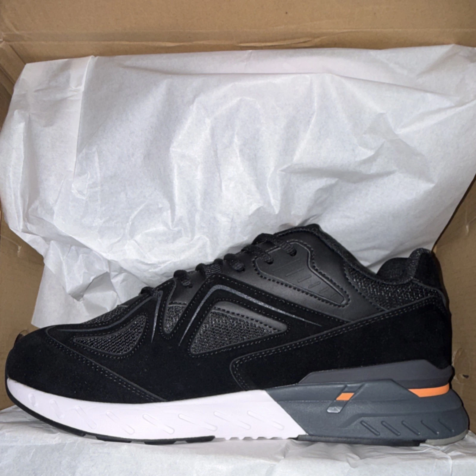 FitVille Black Athletic Sneakers Lace Up Low Top Arch Heel Support Wide Men