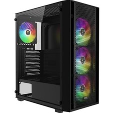 Versatile ATX PC Case: Tempered Glass, ARGB Lighting Optimal Cooling Support
