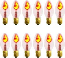 Halloween Flickering Flame Light Bulbs C7 Clear Edison Flame Light Bulbs with Or