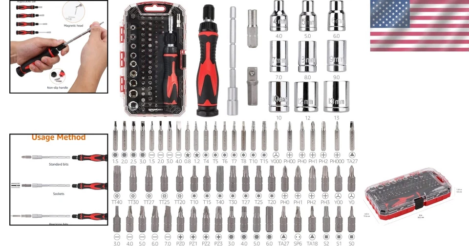 73-Piece Magnetic Ratcheting Wrench & Precision Screwdriver Set - Versatile T... - Image 2 of 4