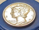 1945Almost Uncirculated  Dime 90% Silver Sharp Luster   #329 ~ 7
