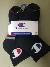 New Mens Champion Athletic Wear 6 Pair Cushion Quarter Socks.
