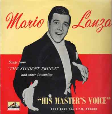 Mario Lanza Songs From The Student Prince And Other Famous Melodies Vinyl LP