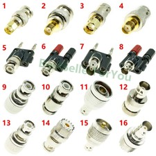 BNC Male Female To SMA UHF N PL259 SO-239 2x BANANA RF Connector Adapter
