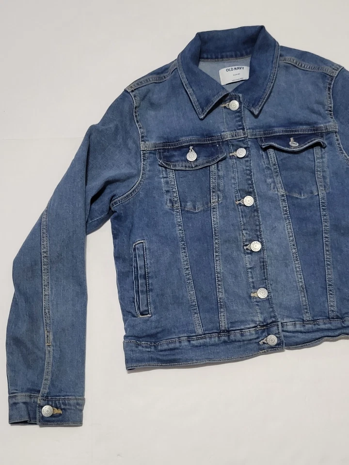 (#C) Chaqueta vaquera clásica azul marino antigua para niñas manga larga talla XL 14-16  Foto 2 de 4