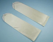 Bridal Prom Costume Adult Satin Fingerless Gloves Ivory Solid Elbow Length