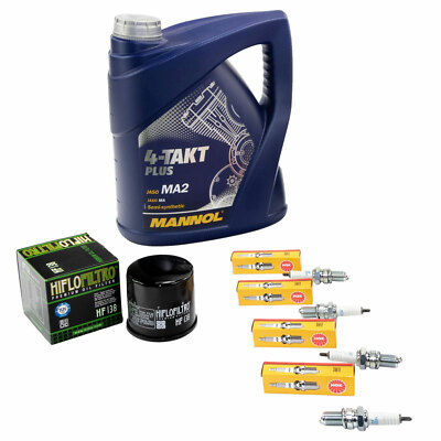 Inspektionspaket Öl 4L für Suzuki GSF 1200 Bandit 2001-2006 Ölfilter+Zündkerzen