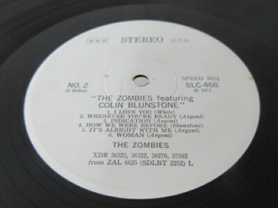 Zombies featuring Colin Blunstone Japan Promo White Label Vinyl LP