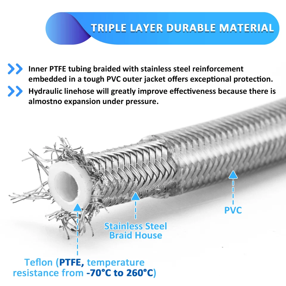Kit de línea de freno de acero inoxidable para manillar Road Glide de 12"-14" para Harley sin ABS Foto 4 de 4