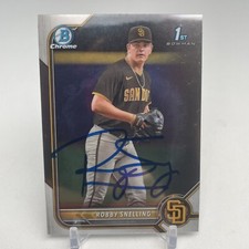 ROBBY SNELLING Signed 1st 2022 Bowman Chrome Draft Miami Marlins BDC-82