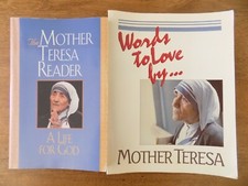 Lot 2 Mother Teresa Books Words to Love By & A Life for God Reader