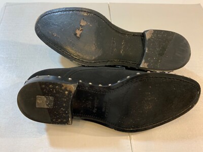 JIMMY CHOO Mens Axel Black Suede Studded Oxfords Size 10.5  display picture 2